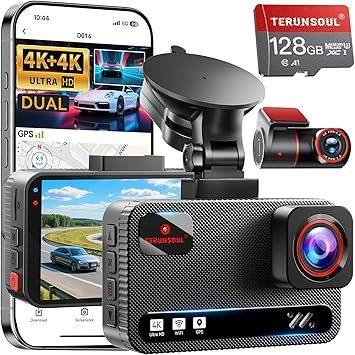 About this Item  •    Ultra HD 4K Front + 4K Rear Recording: The Terunsoul dash cam supports dual-channel simultaneous recording, capturing both front and rear footage. Both cameras record in 3840×2160P, ensuring clear footage of the road ahead and behind
