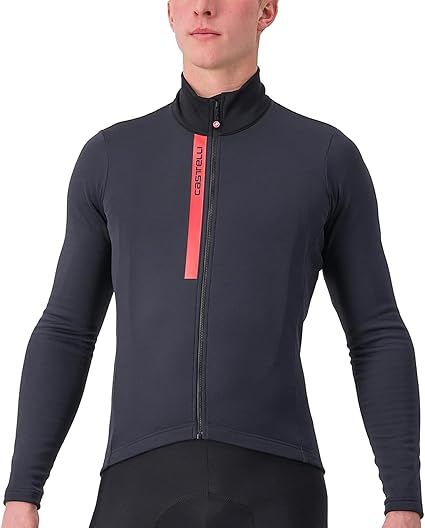 CASTELLI Men's Entrata Thermal Jersey, Long Sleeve Zip Up Fleece Insulated Base Layer for Winter Road Cycling I Gravel Biking