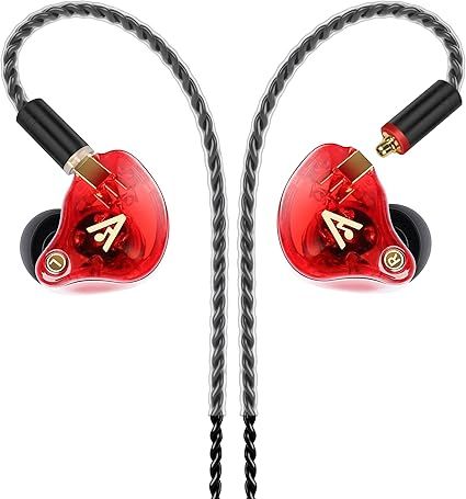 Vibes 202 Wired Earbuds - HiFi in Ear Monitor Headphones – Professional Noise Isolating Ear Buds - Clear Sound, Deep Bass & Comfort-Fit IEM Earphones - MMCX to 3.5mm, Silver Plated Cord, Carrying Case