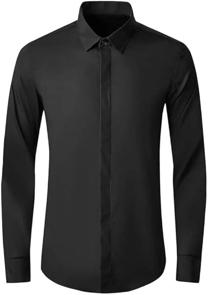 Men's Business Dress Formal Shirt Long Sleeve Banquet Party Stage Clothing