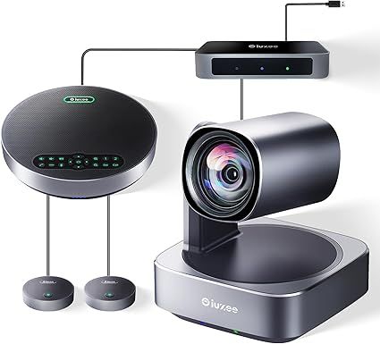 About this item  •    【Budget-Friendly&Plug and Play】High performance, low cost. Our video conferencing system delivers stunning 4K clarity and crystal-clear audio without breaking the bank. Plug and play, easy to set up, just connect the camera, micropho