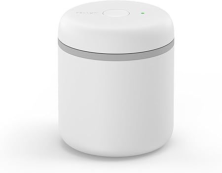 Fellow Atmos Electric Vacuum Canister & Storage Container - Airtight Coffee & Food Storage Containers - Coffee Containers - (Matte White, 0.7 Liter