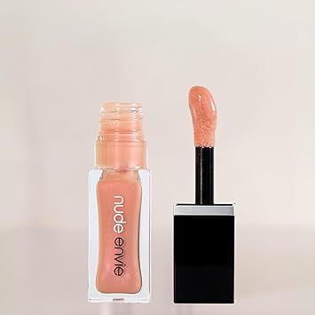 nude envie - Lip Gloss - High-Shine Finish - Moisturizing & Easy Application - Luxury Hydration - Non-Sticky Formula - With Vitamin E & Glycine Soja Oil - Vegan, Paraben-Free & Cruelty-Free - Shimmer