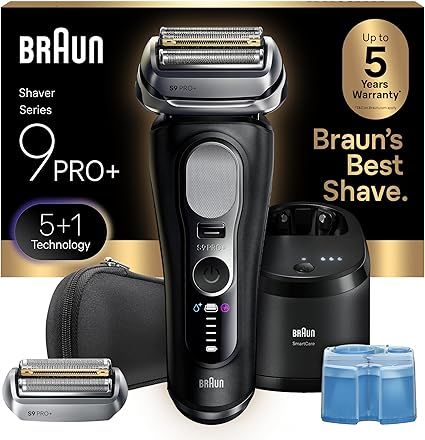 Braun Series 9 PRO+ Electric Shaver, Pro SensoAdapt, 6in1 SmartCare Center, Wet & Dry Razor, 9660CCPS, Black