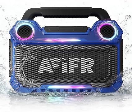 Outdoor Bluetooth Speaker, 160W Loud Bass! Rugged, IP67 Waterproof, 24H Playtime with Lights, Wireless TWS Pairing Portable Speakers for Party, Outsides, Travel, Beach, Garage(Tide Blue)