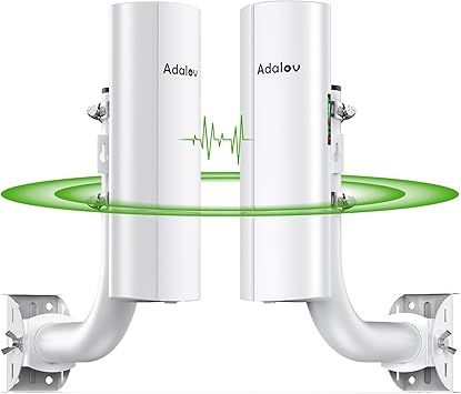 CPE366 Gigabit Wireless Bridge with Mounts, 5.8G Point to Point WiFi Bridges, Outdoor 3KM Network Extension, Network Sharing for Barn, Garage, Farm, CCTV/IP Camera, Compatible with Starlink