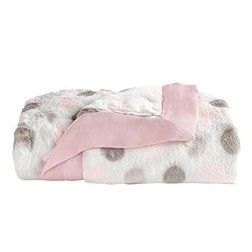 Little Giraffe Luxe Baby Blanket – 29x35” Satin Trim, Dot Pink | Ultra-Soft, Hypoallergenic Stroller & Nursery Blanket | Perfect for Newborns & Toddlers
