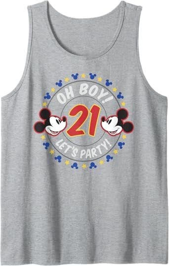 Disney Mickey And Friends Oh Boy Let's Party 21st Birthday Tank Top