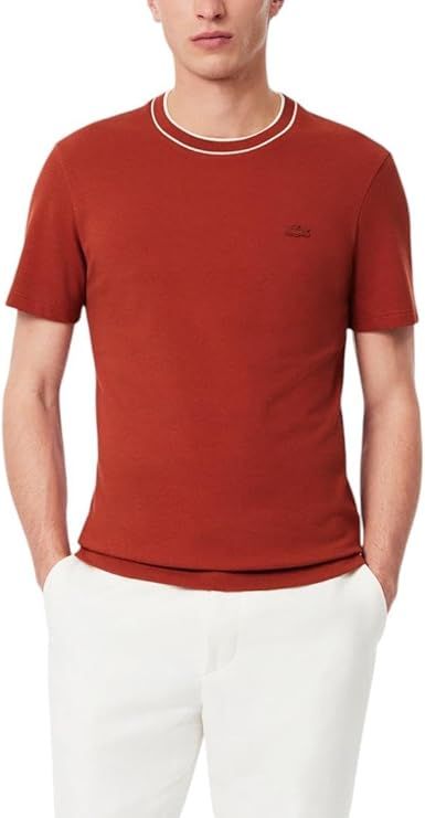 Lacoste Men's Stretch Piqué Stripe Collar T-Shirt