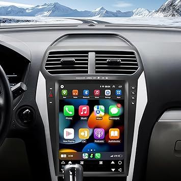 8Core 4+64G Car Radio for Ford Explorer 2011-2019 Radio Upgrade with 12.1 inch Tesla Style Screen Support Wireless Carplay Android auto Keep OEM Camera 4G GPS Navigation SWC